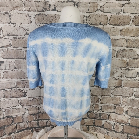 Anthropologie Short Sleeve Crew Neck Pullover Sweater Tie Dye  Blue Size Medium - Picture 8 of 10